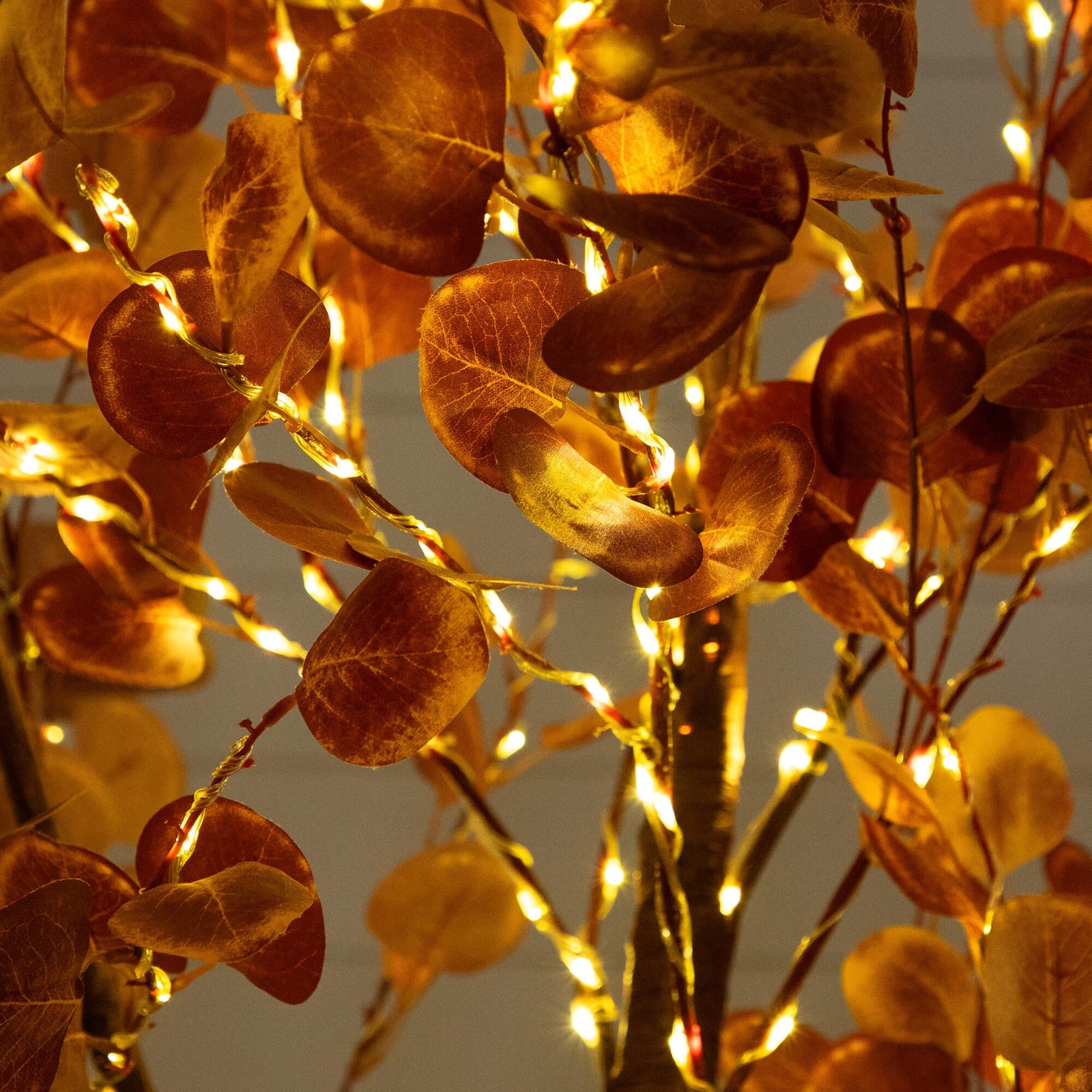 Nearly Natural 9ft Pre-Lit Grand Autumn Eucalyptus FallTree w/700 Warm White LED