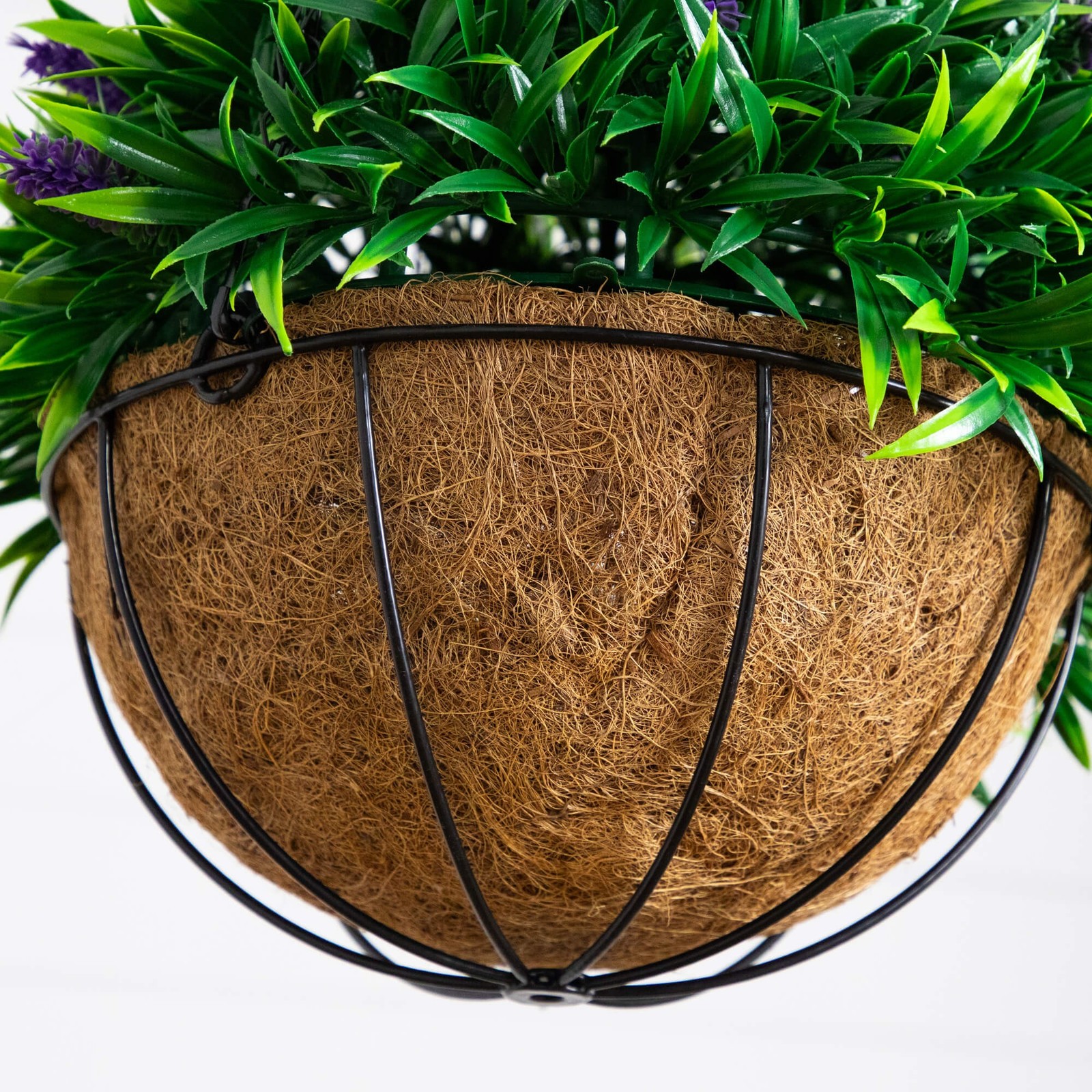 Nearly Natural 18″ UV Resistant Artificial Lavender Hanging Basket