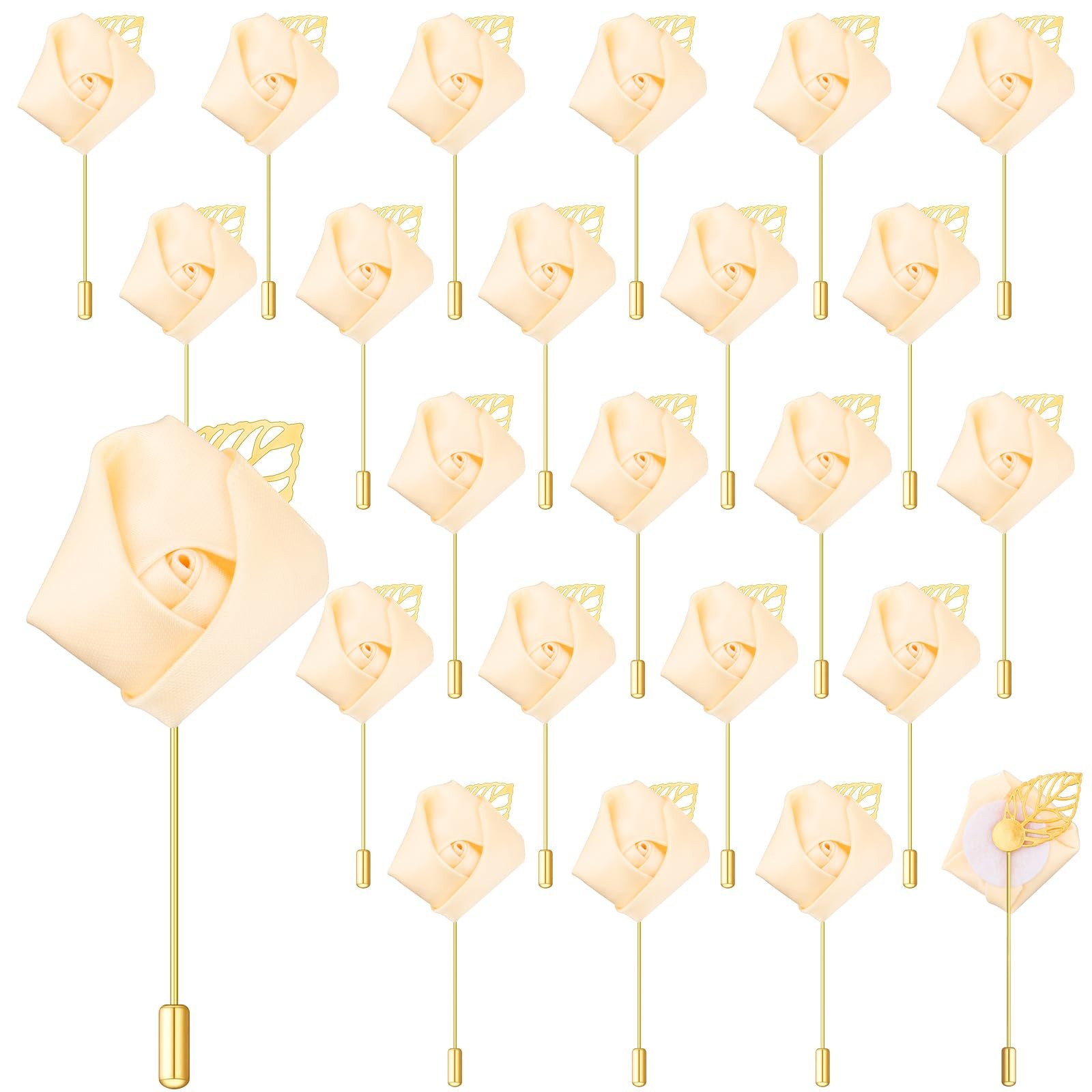 24 Pcs Boutonniere Rose Boutonniere Wedding Buttonholes Pocket For Men Wedding F