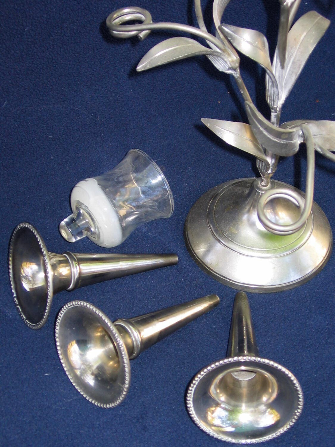 Three-vase Epergne, 3 colors of silver metallic finish