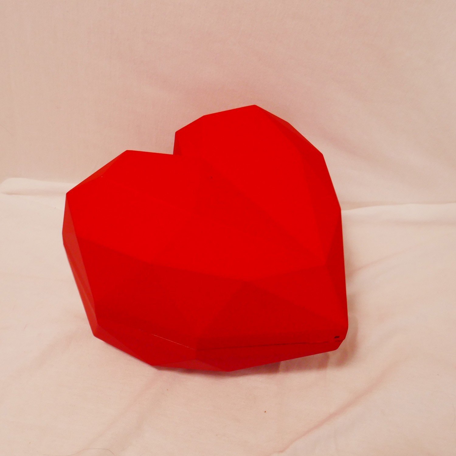 special handmade geometric heart box and plush rose flower for valentine’s day