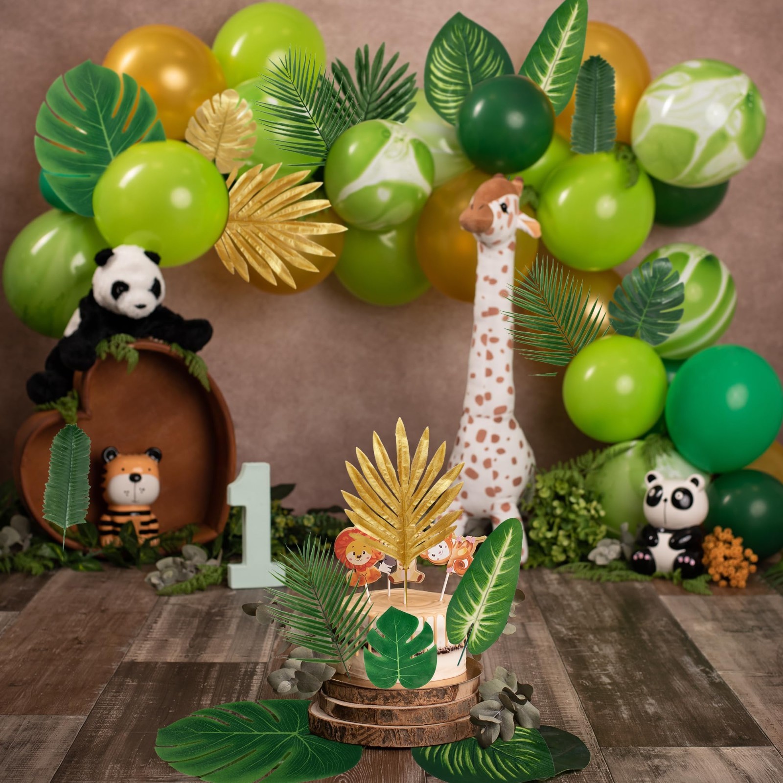 110 Pcs Tropical Palm Leaves – Monstera & Jungle Decor for Luau, Wedding, Party