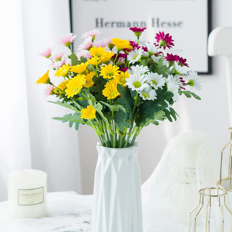 21 Heads Silk Daisy Artificial Flower Bouquet for Home Wedding Holiday DIY Decor