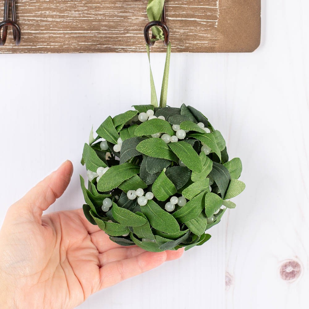 Artificial Hanging Faux Mistletoe Kissing Ball