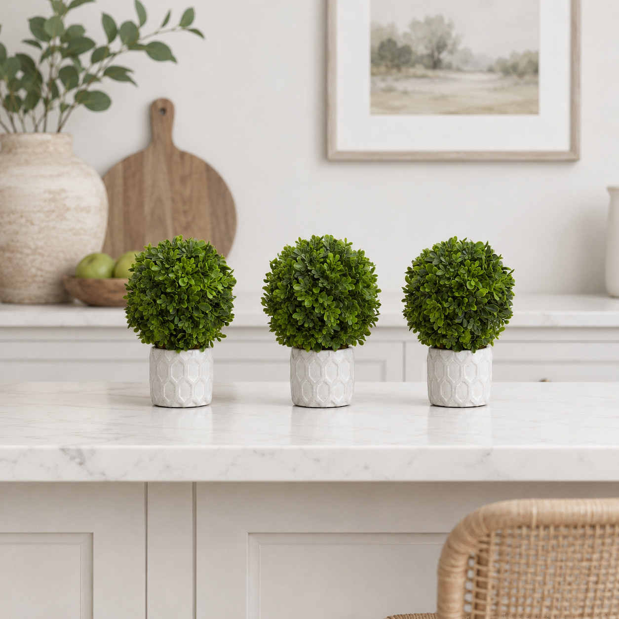 9″ Boxwood Artificial Mini Topiary (Set of 3)