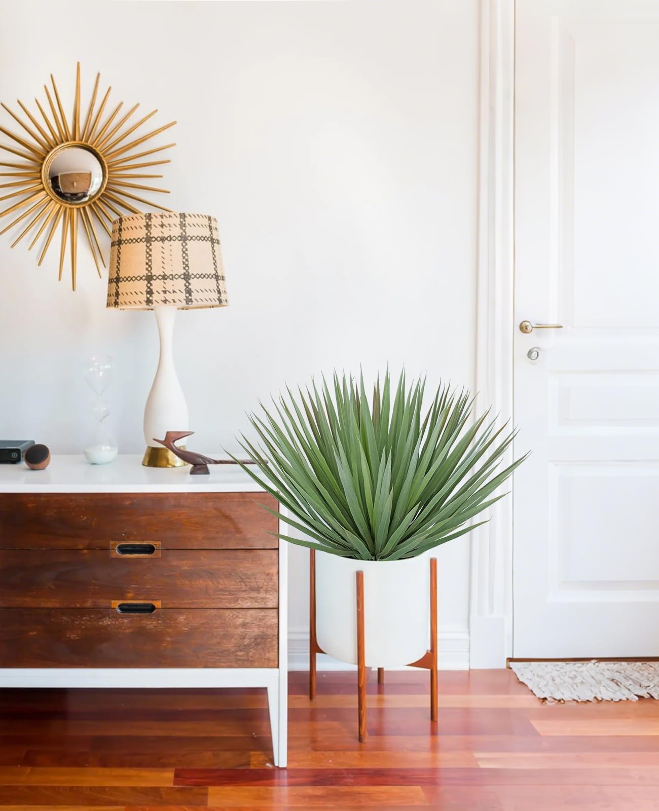 Artificial Agave Plant 18.1″ Tall in Black Pot – Realistic Indoor Outdoor Decor