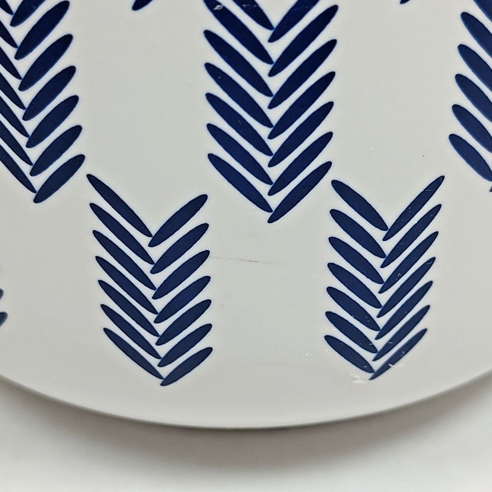 Modern Coastal Artificial Succulent Potted Houseplant Navy Blue White Chevron