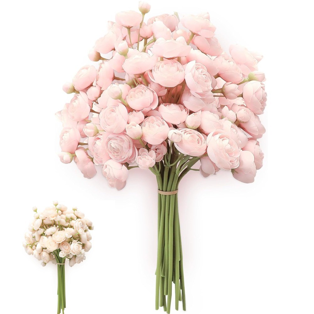 18x Silk Ranunculus Artificial Flowers Wedding Bouquet Filler Home Floral Decor