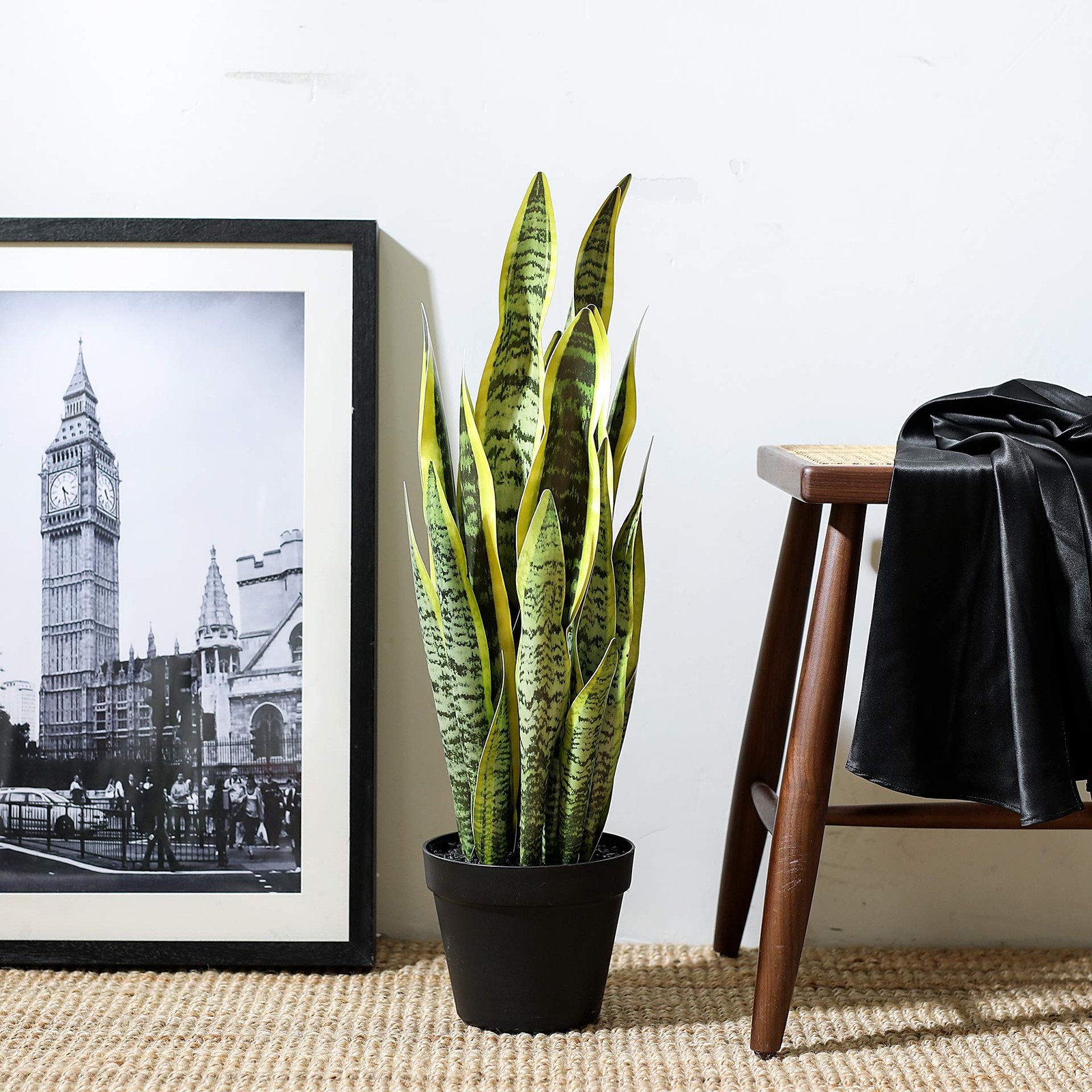 Artificial Snake Plant 26 inches Fake Sansevieria Artificial Potted Plants fo…
