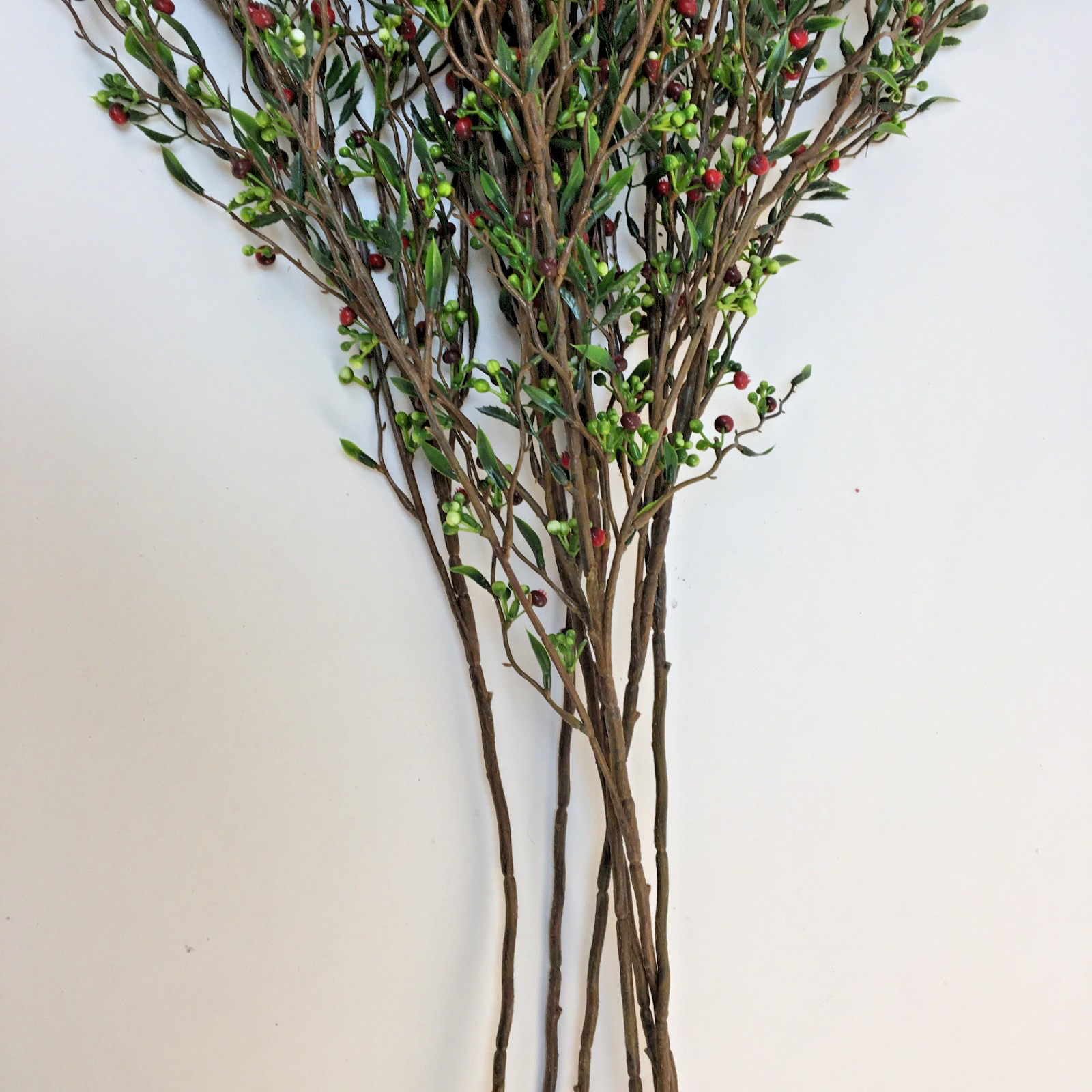 Set of 5 Red and Sage 30-36″ Pip Berry Sprays for Decor