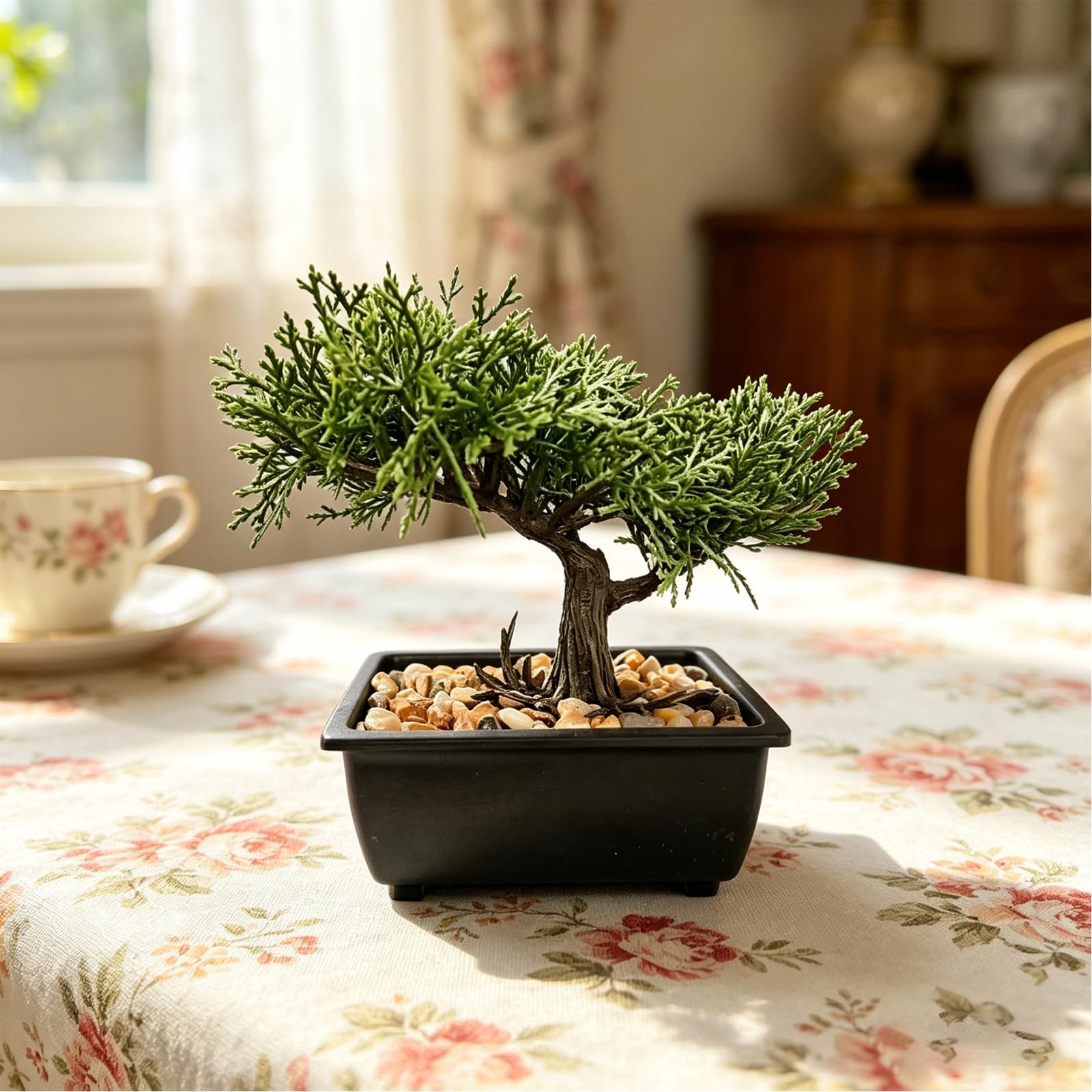 Artificial Bonsai Tree Juniper Faux Plants Indoor Small Fake Plants Decor wit…