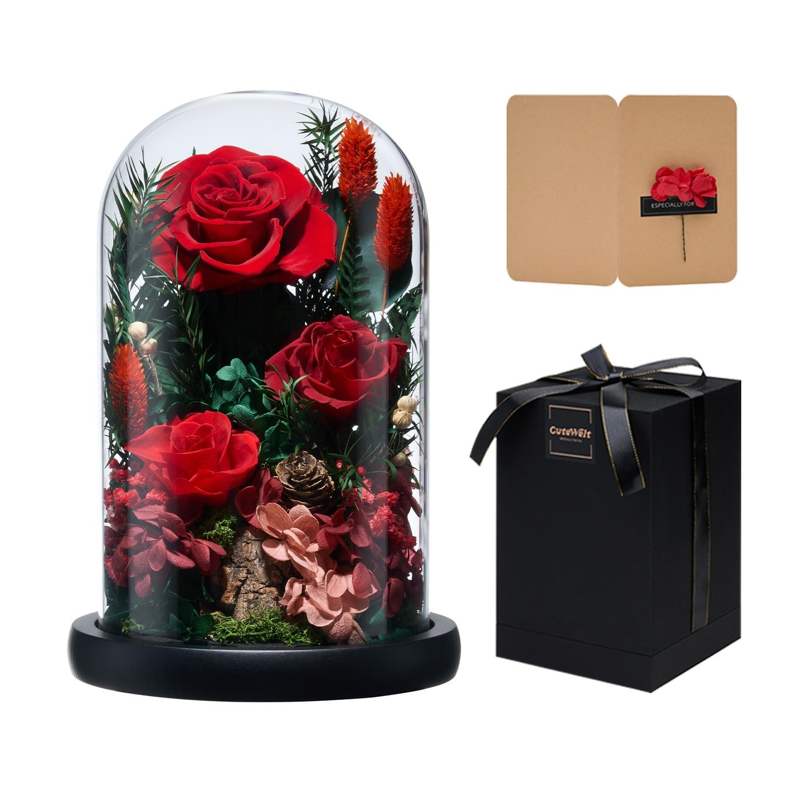 Forever Fresh Preserved Roses – 7.48in Floral Gift for Women, Mom, Wife, Birthda