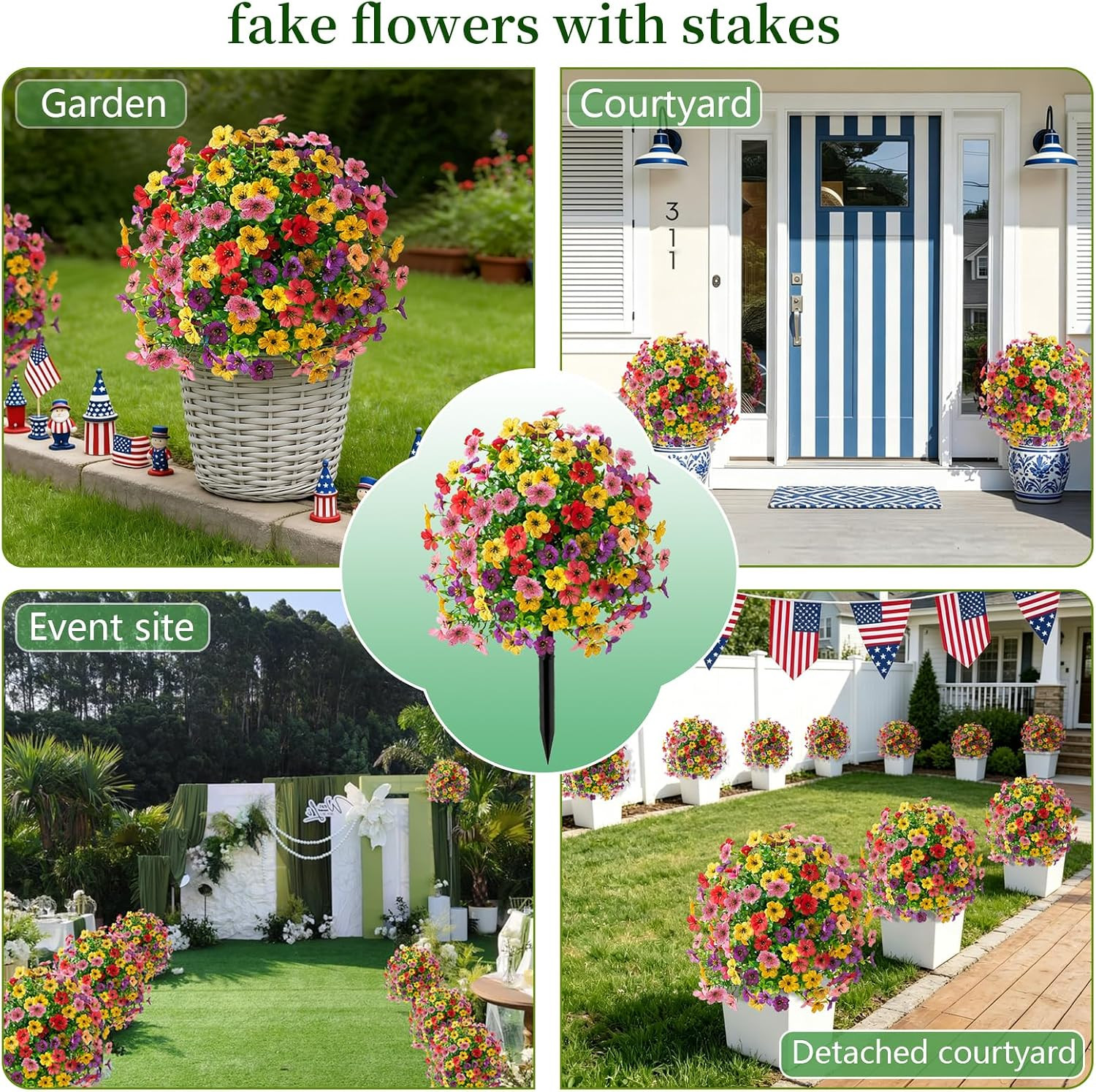 2-Pack UV-Resistant 22″ Petunias – Colorful, Maintenance-Free Outdoor Decor