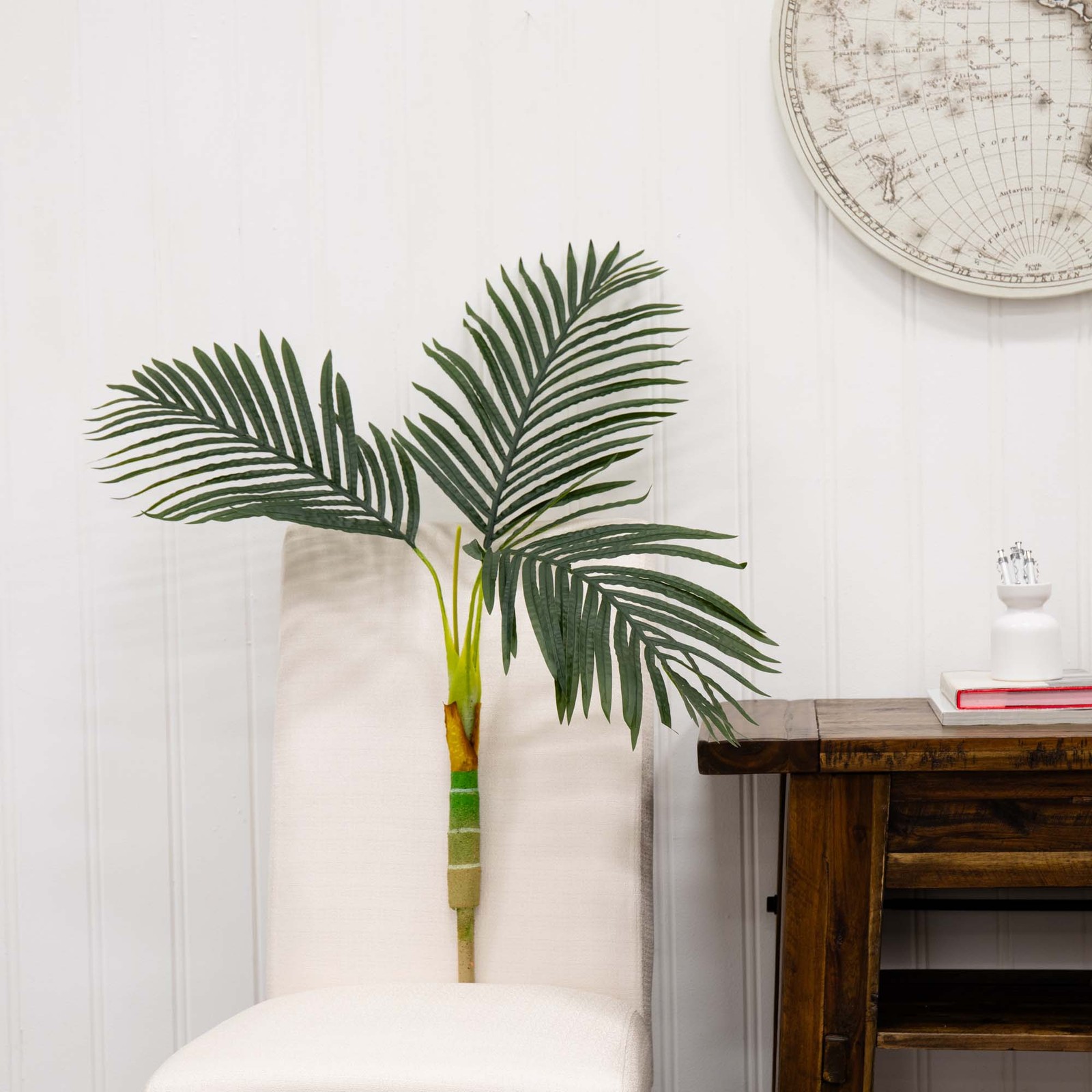 Nearly Natural 3ft Artificial Golden Cane Palm Tree (No Pot) in Green