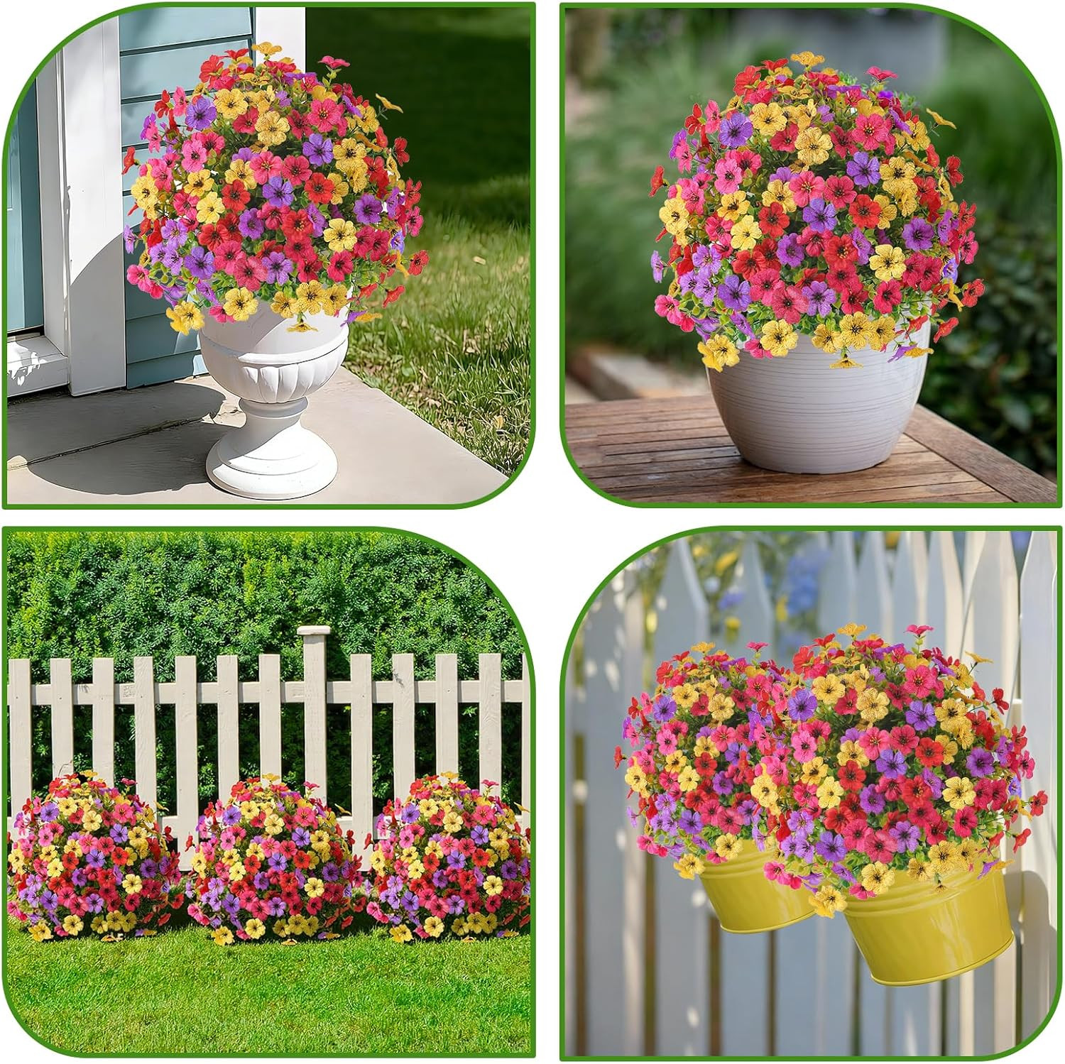 Alupssuc 2Pcs 20″ Artificial Topiary Ball Flowers for Outdoors Planters, Spring