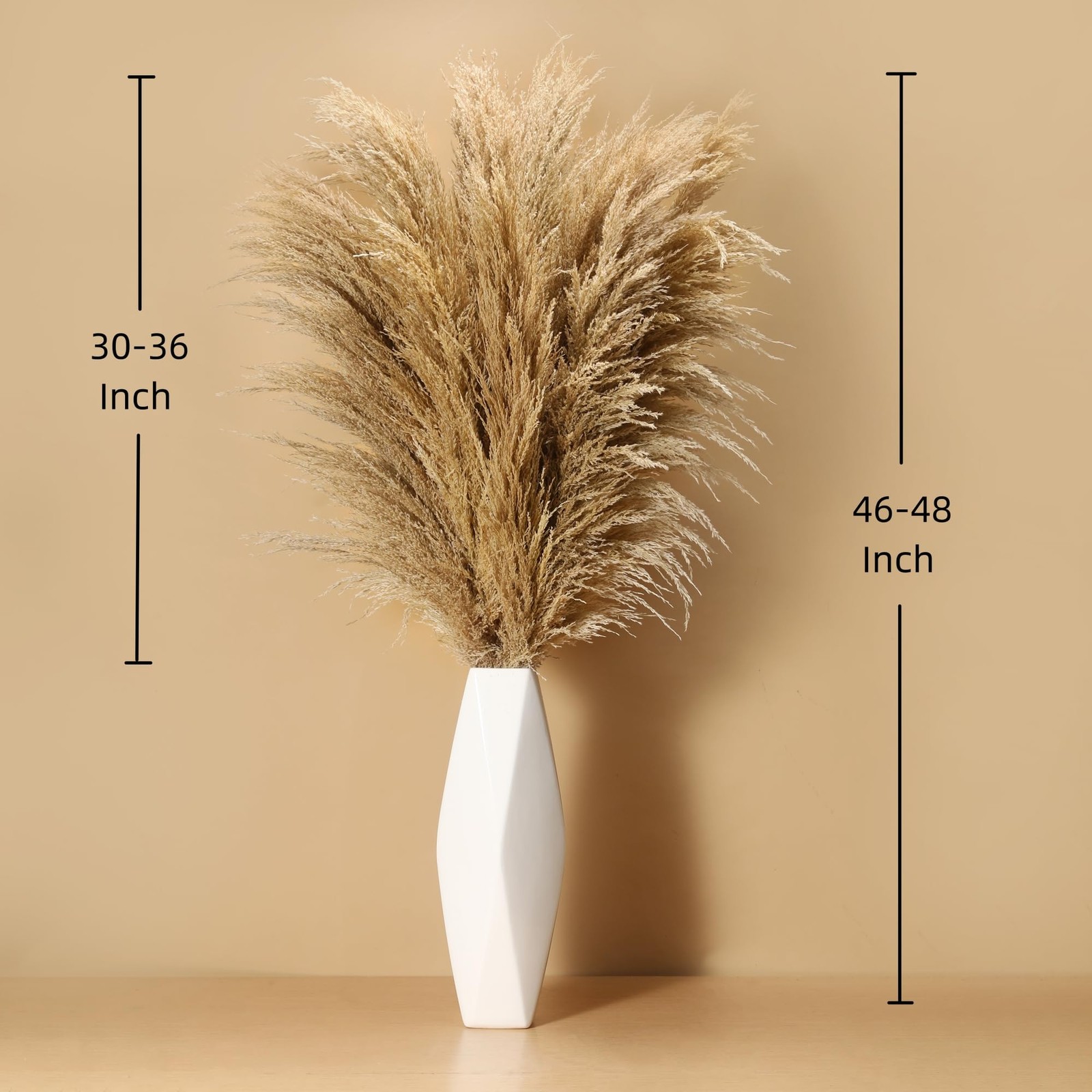 9 Stems Pampas Grass Decor Tall 48”/4 FT, Long Fluffy Dried Pompas Grass, Large