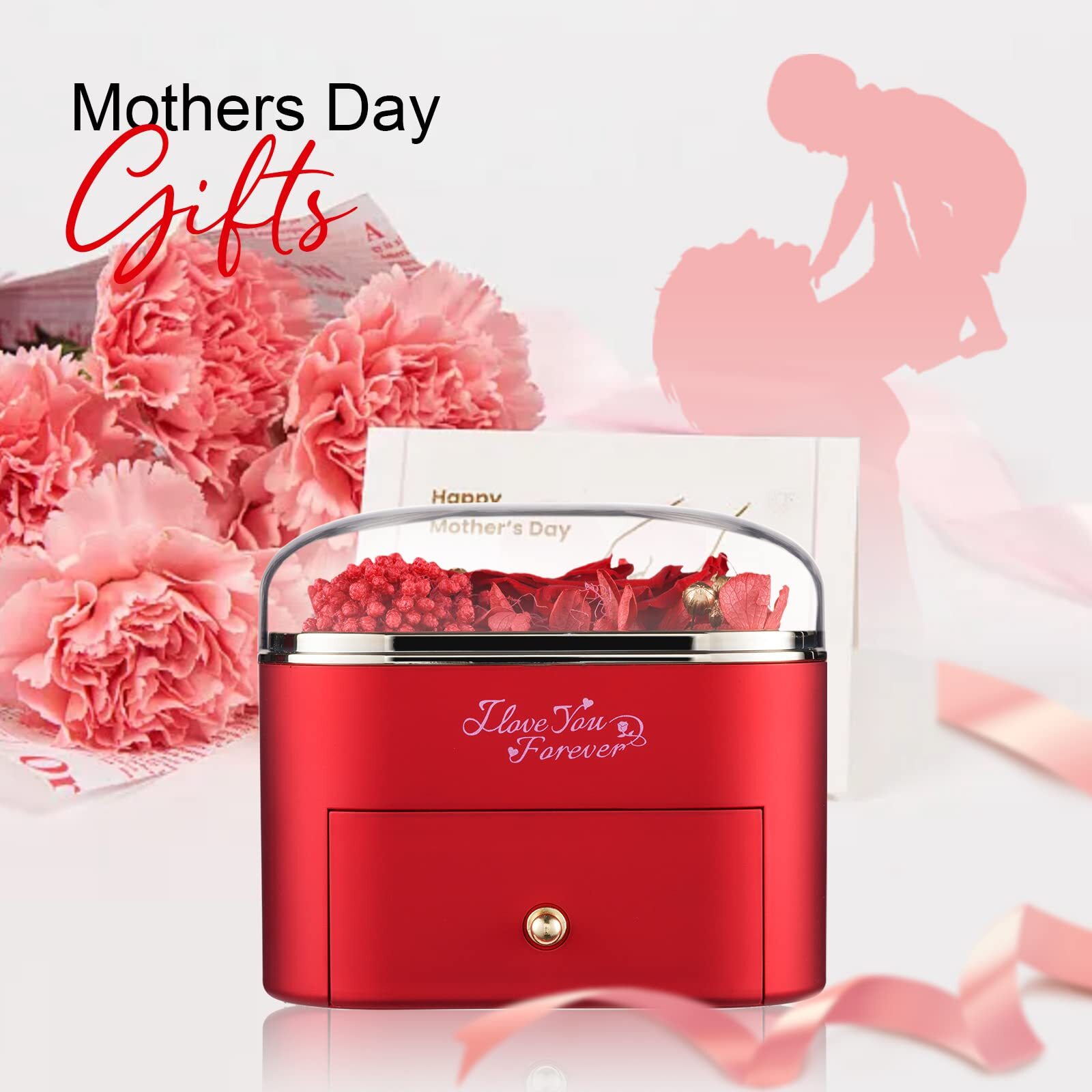 Preserved Real Red Rose Forever Flowers for Special Gifts for Women on Holidays