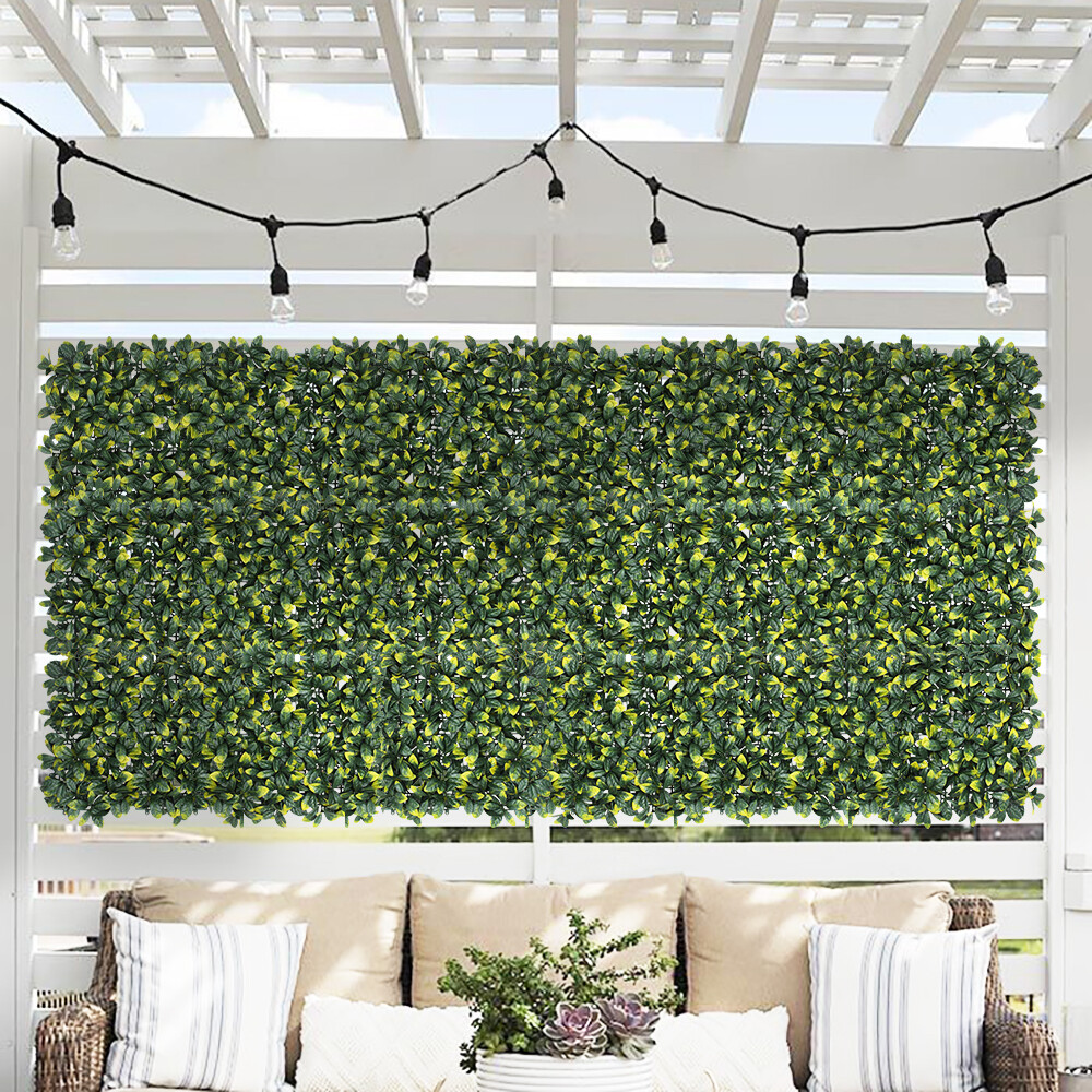 20″x20″ Artificial Faux Laurel Leave Wall Hedge Decor Privacy Fence Panel Grass