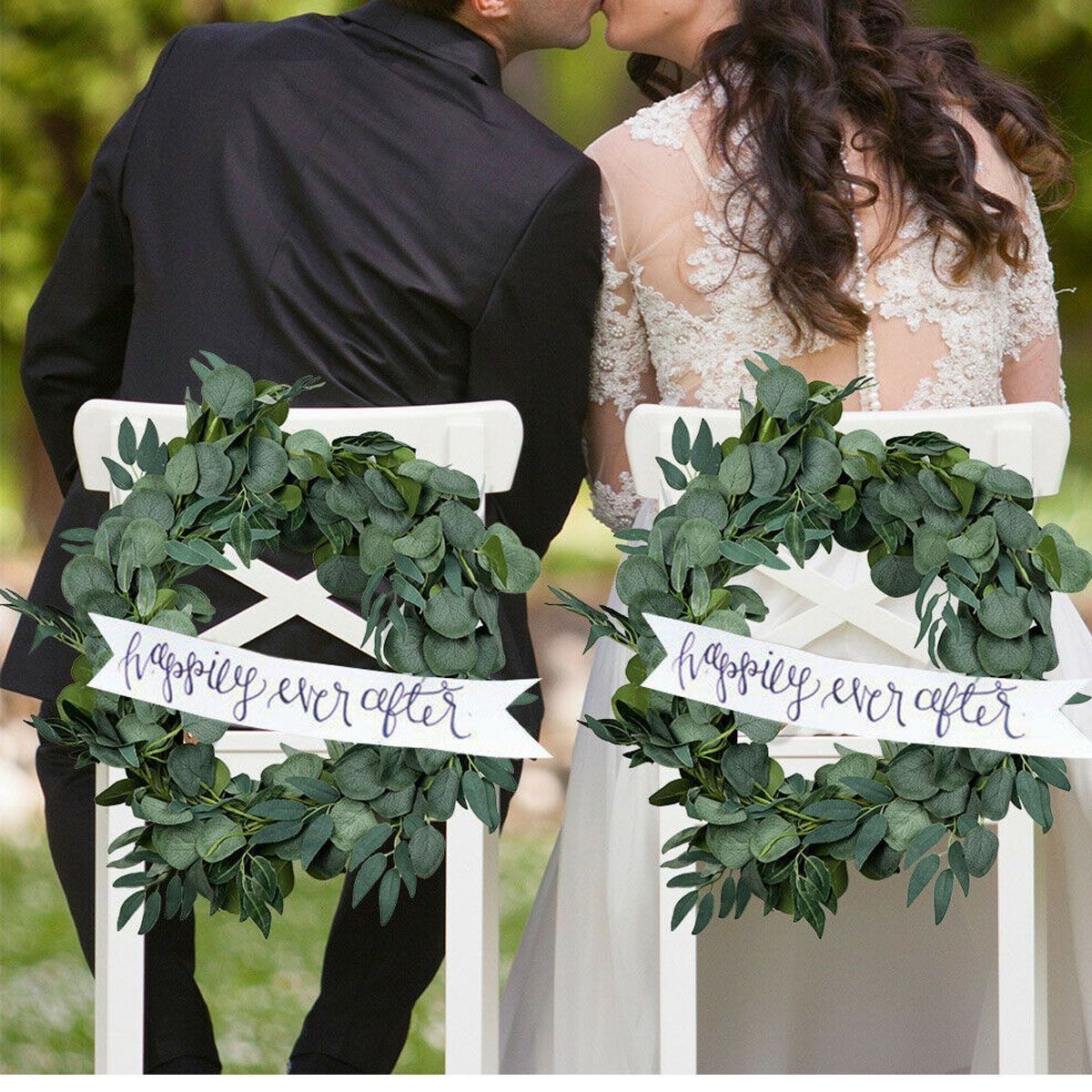 Fake Artificial Eucalyptus Garland Wreath Greenery Leaf Vine Wedding Plant Decor