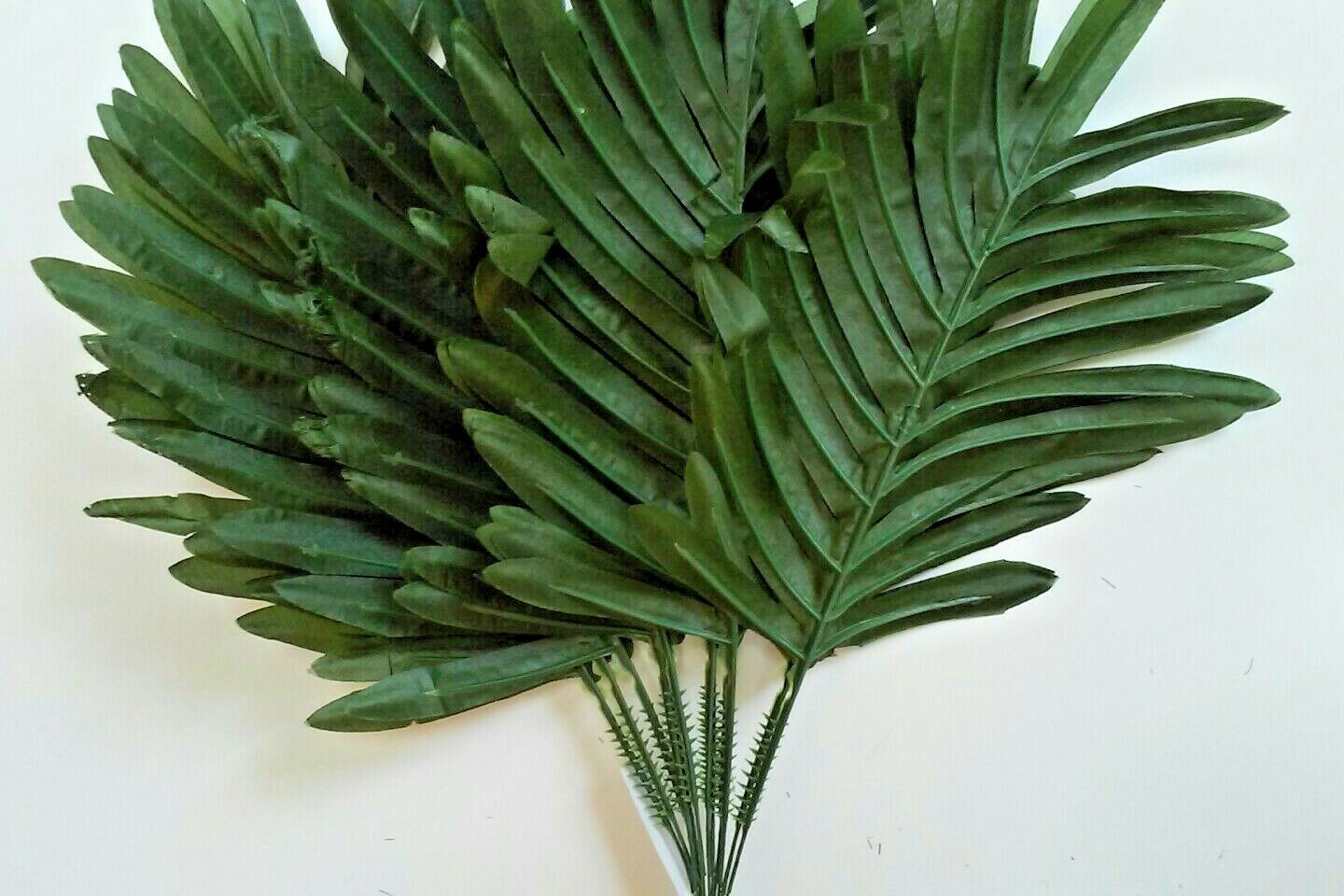(12 Leaves) 15″ Green Fern Palm Silk Greenery Plant Flower In/ Outdoor Decor USA
