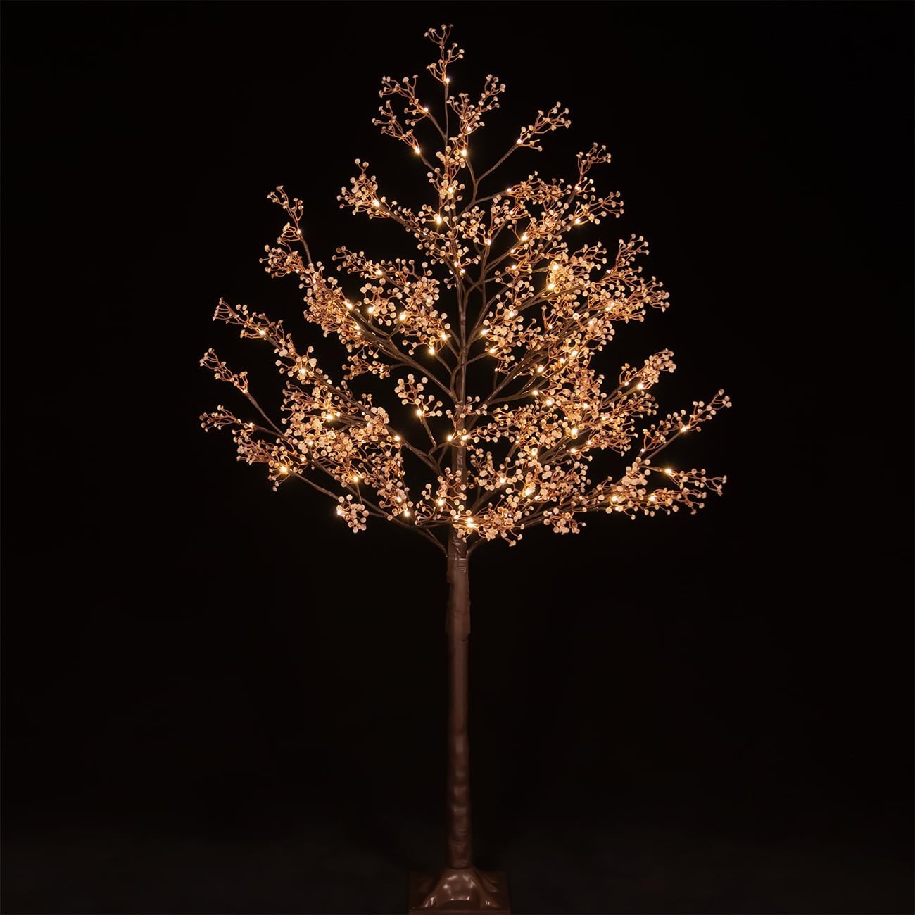 5ft Lighted Baby’s Breath Tree, 128 Dimmable Warm White LED Lights, Indoor/Outdo