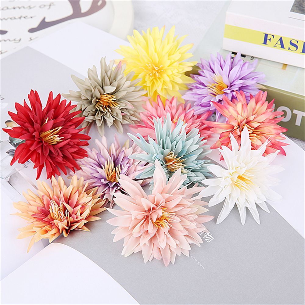 Chrysanthemum Artificial Heads Flowers Wedding Party Decor Silk Flower 10-20pcs