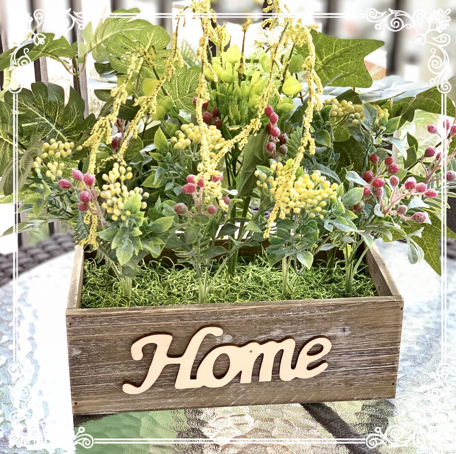Wood Floral Arrangement Artificial Flowers for Garden & Home Decoration CP00069
