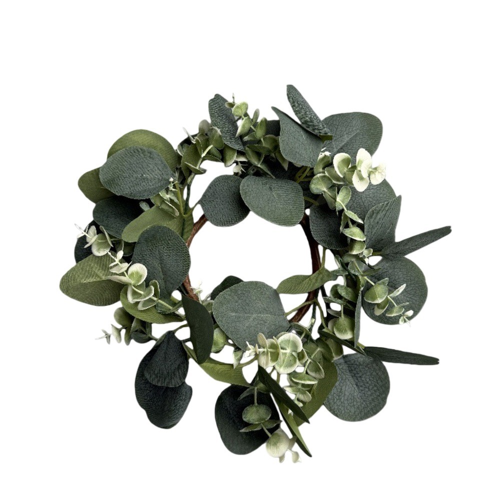 Artificial Wreath for Door Hanging Featuring Soft Petals and Green Foliage