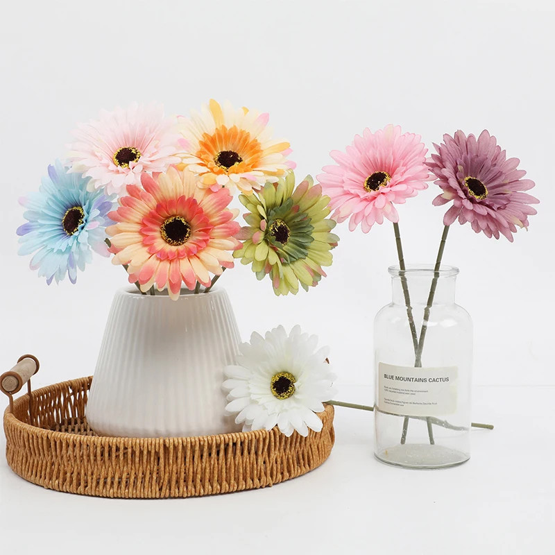 5/10Pcs 26Cm Artificial Silk Gerbera Flowers Bouquet Wedding Home Table Decorati
