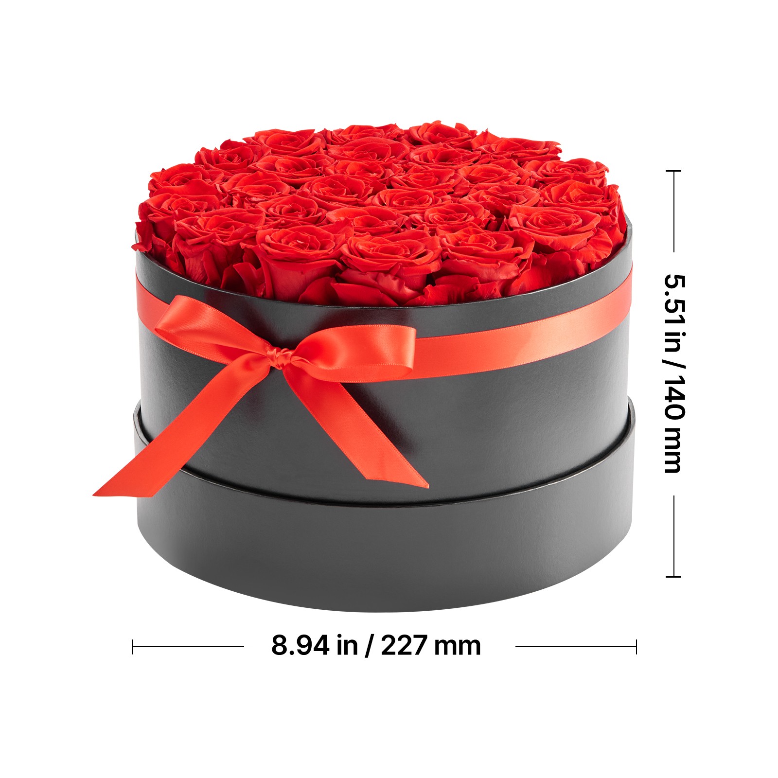 Uimoso 27 Preserved Roses in Round Box – Long-Lasting Red Floral Arrangement