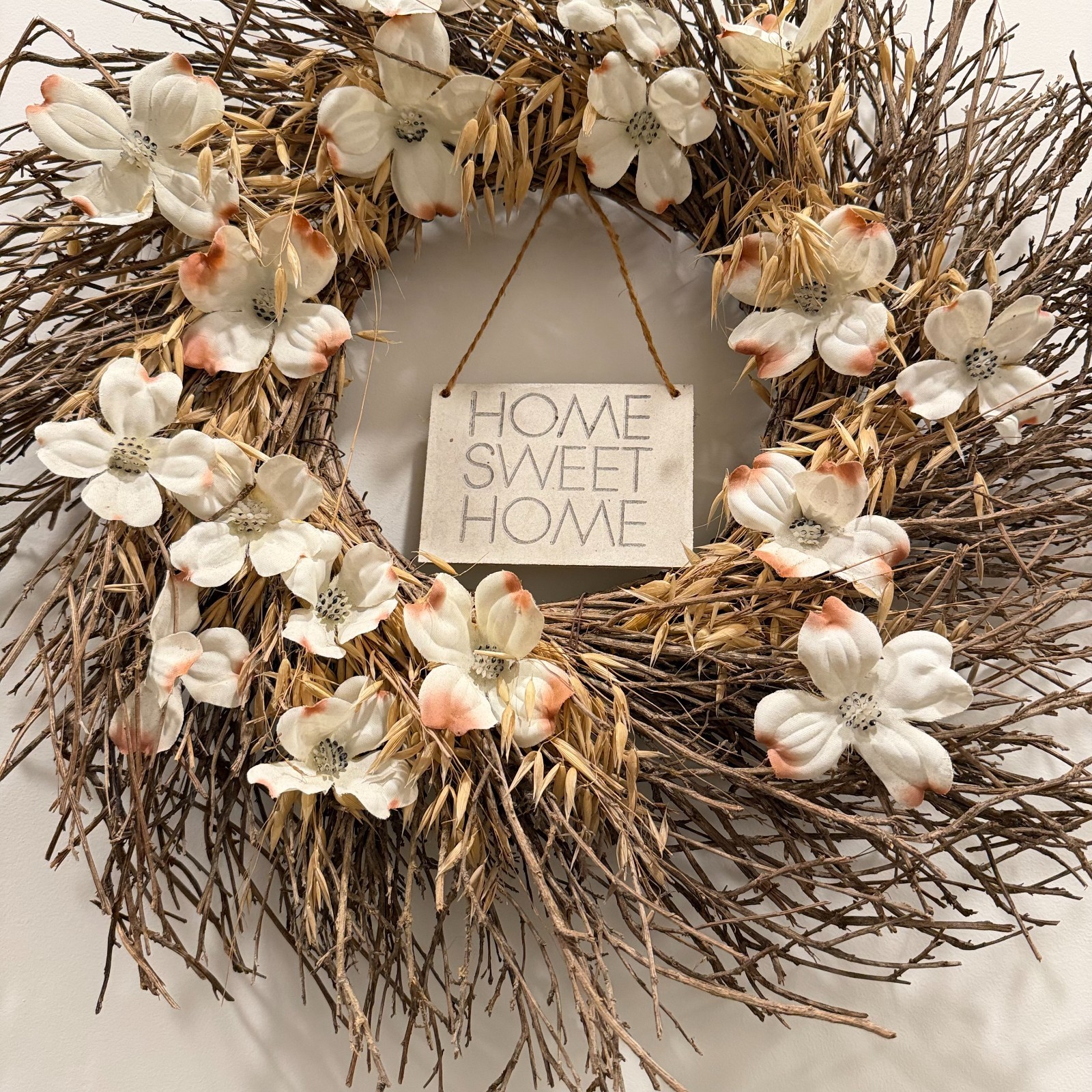 Natural Twig Home Sweet Home Wreath