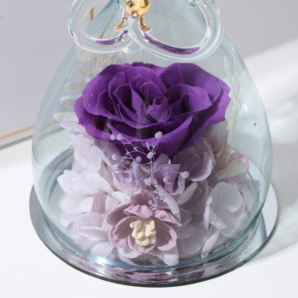 Long-Lasting Preserved Rose in Angel Figurine – Timeless Gift for Mom or Grandma