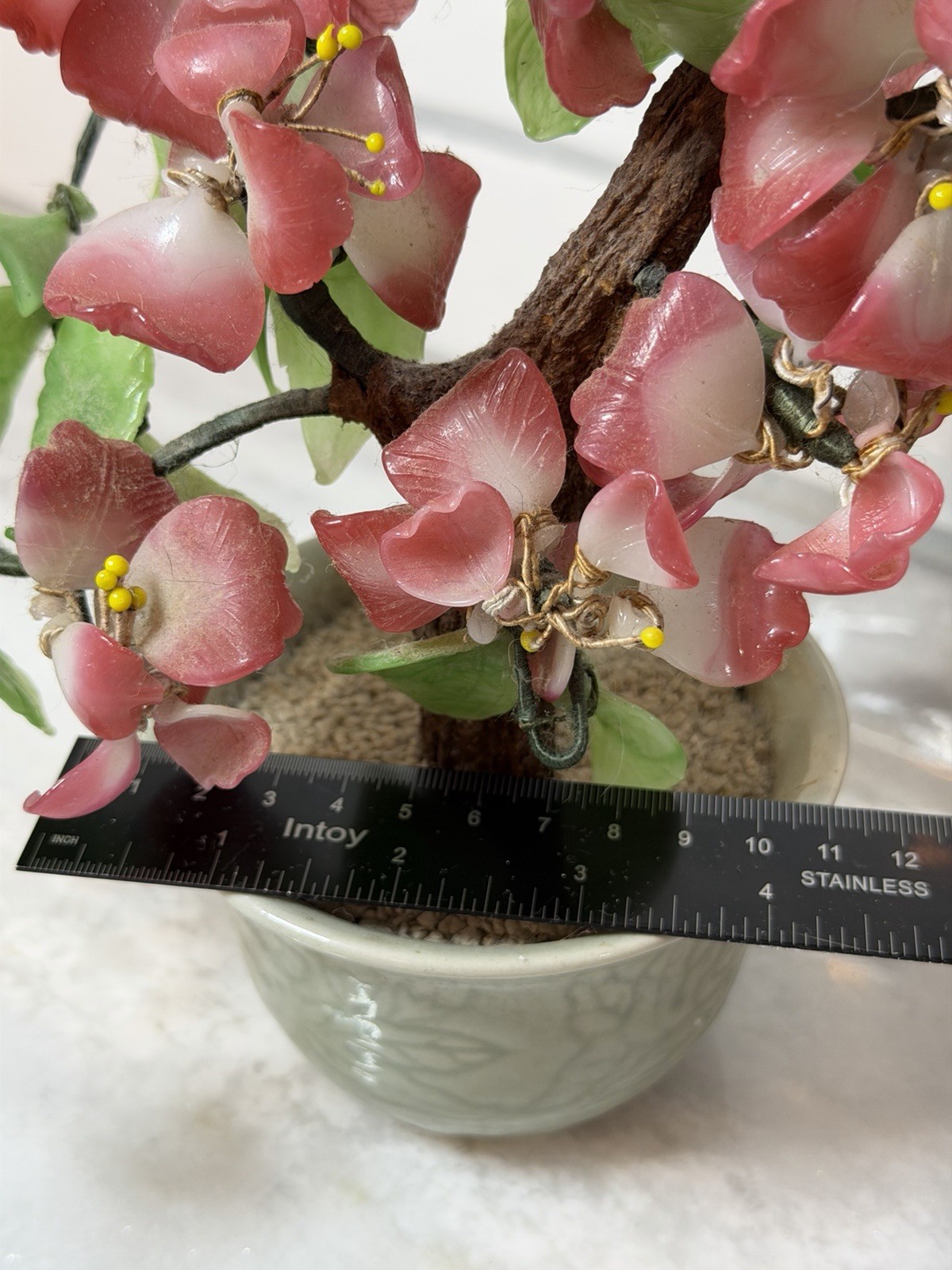 ✨ Vintage Gemstone Blossom Tree in Ceramic Pot ✨