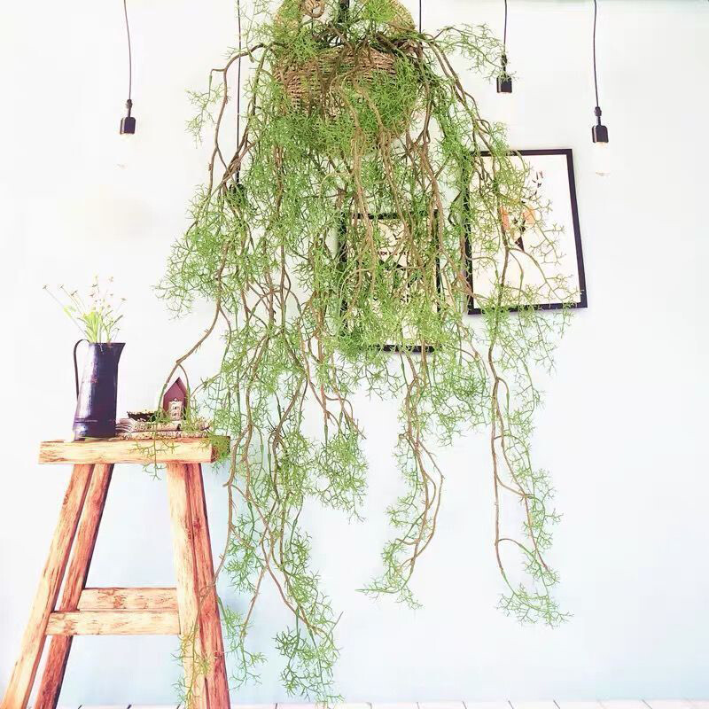 57 inch Artificial Green Twig Vines Faux Water Plants Rattan for Wall Decoration