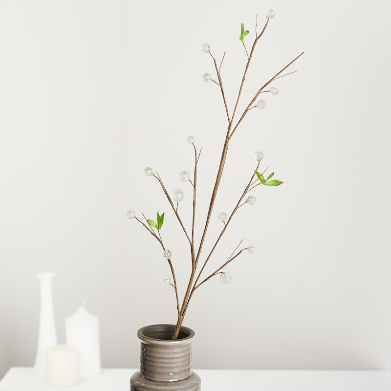 Pack of 12 Clear Acrylic Artificial Grape Cluster 30″ Stems