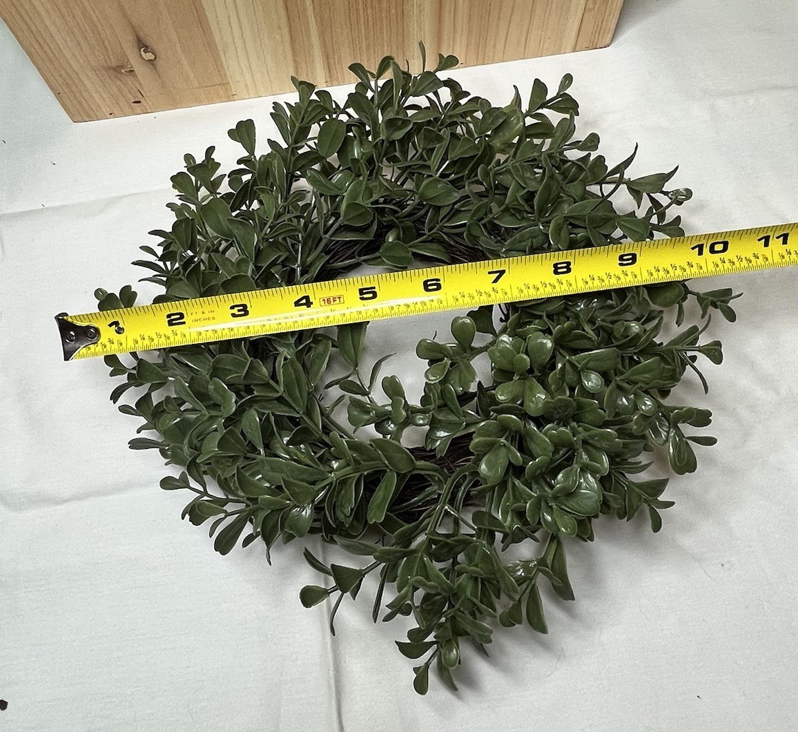 Set of 4 Faux Boxwood Candle Rings 10″ Greenery Mini Wreaths Farmhouse Decor