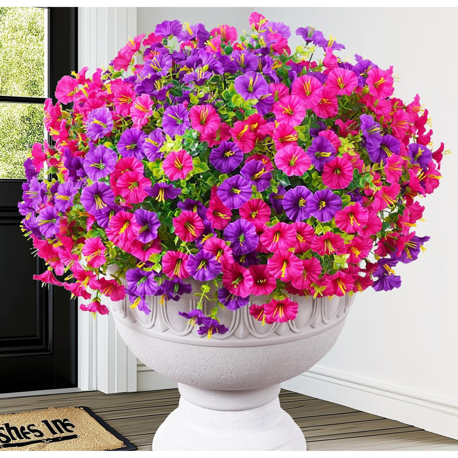 12 Bundles Look Real Artificial Flowers for Outdoors, Realistic Fake Outdoor …
