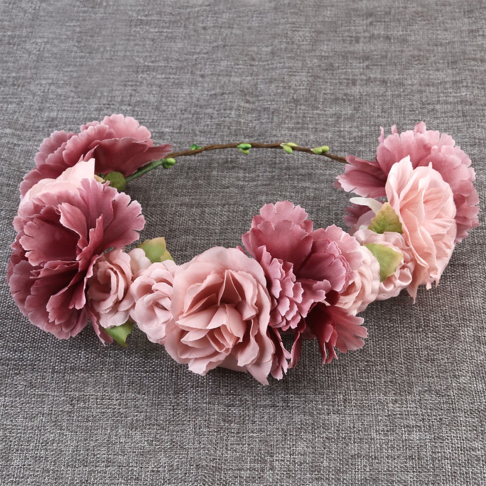 Bridesmaid Flower Headband Headdresses Floral Hoop Crown Bridal Headwear