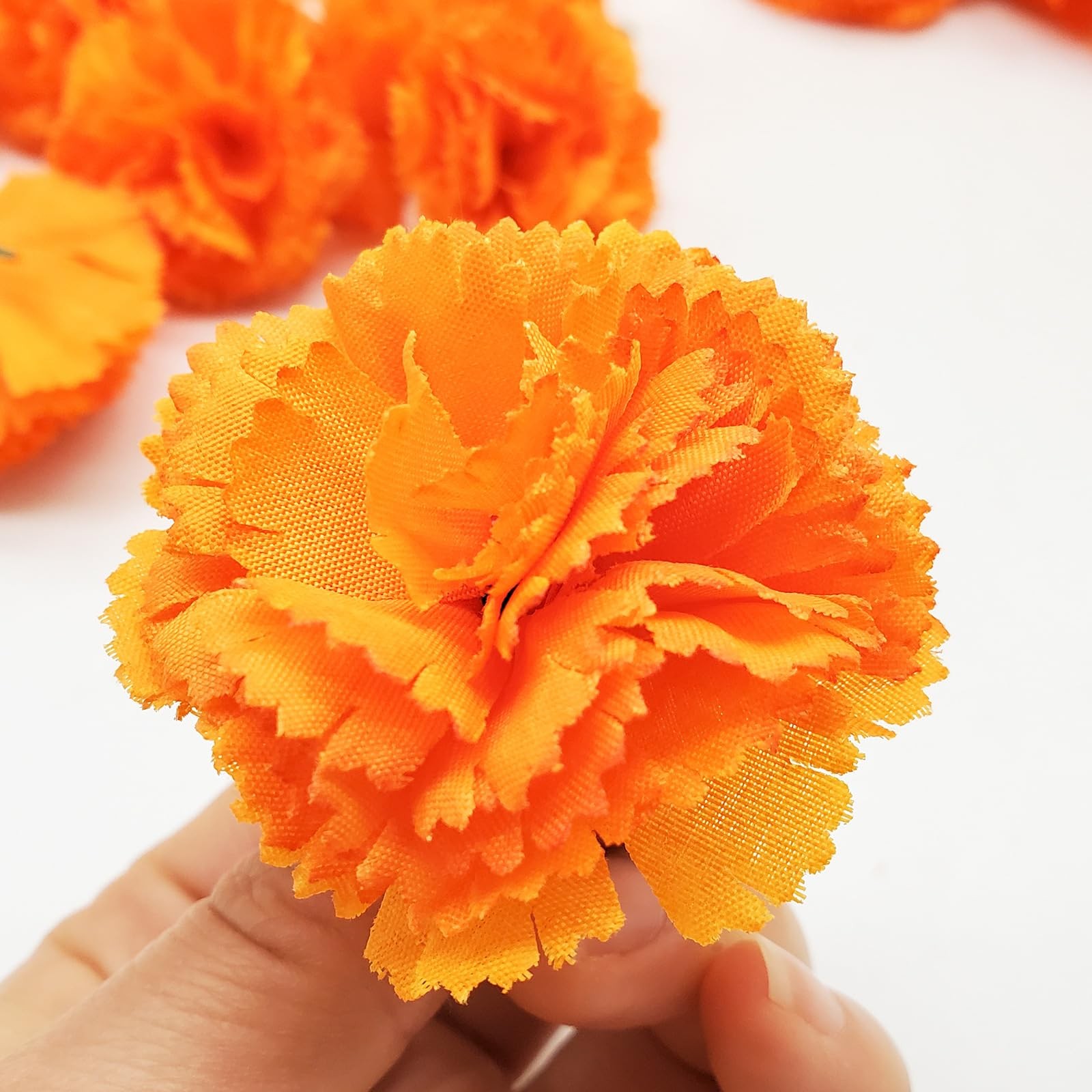 Marigold Flowers Artificial – 80 Premium Silk Flower Heads with 30 Stems for …