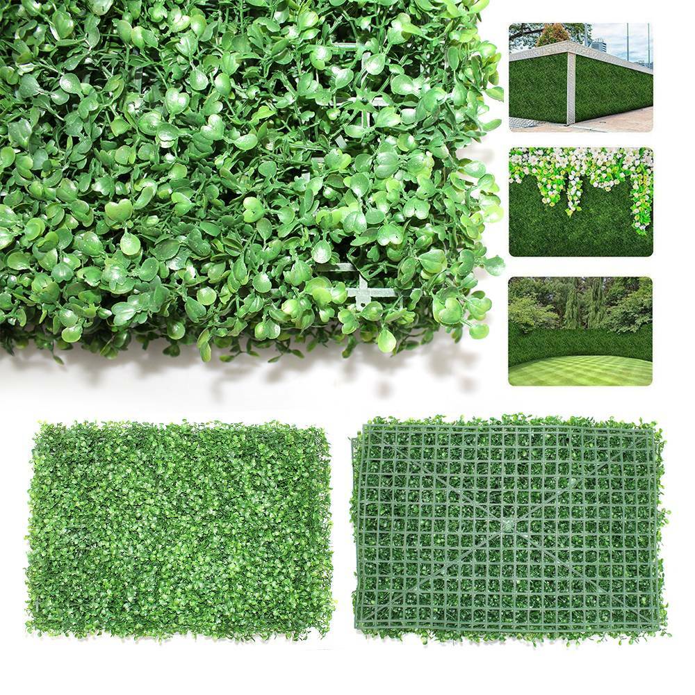 12Pcs 23.6×15.7″ Artificial Hedge Mat Fence Fake Plant Grass Wall Garden Panels