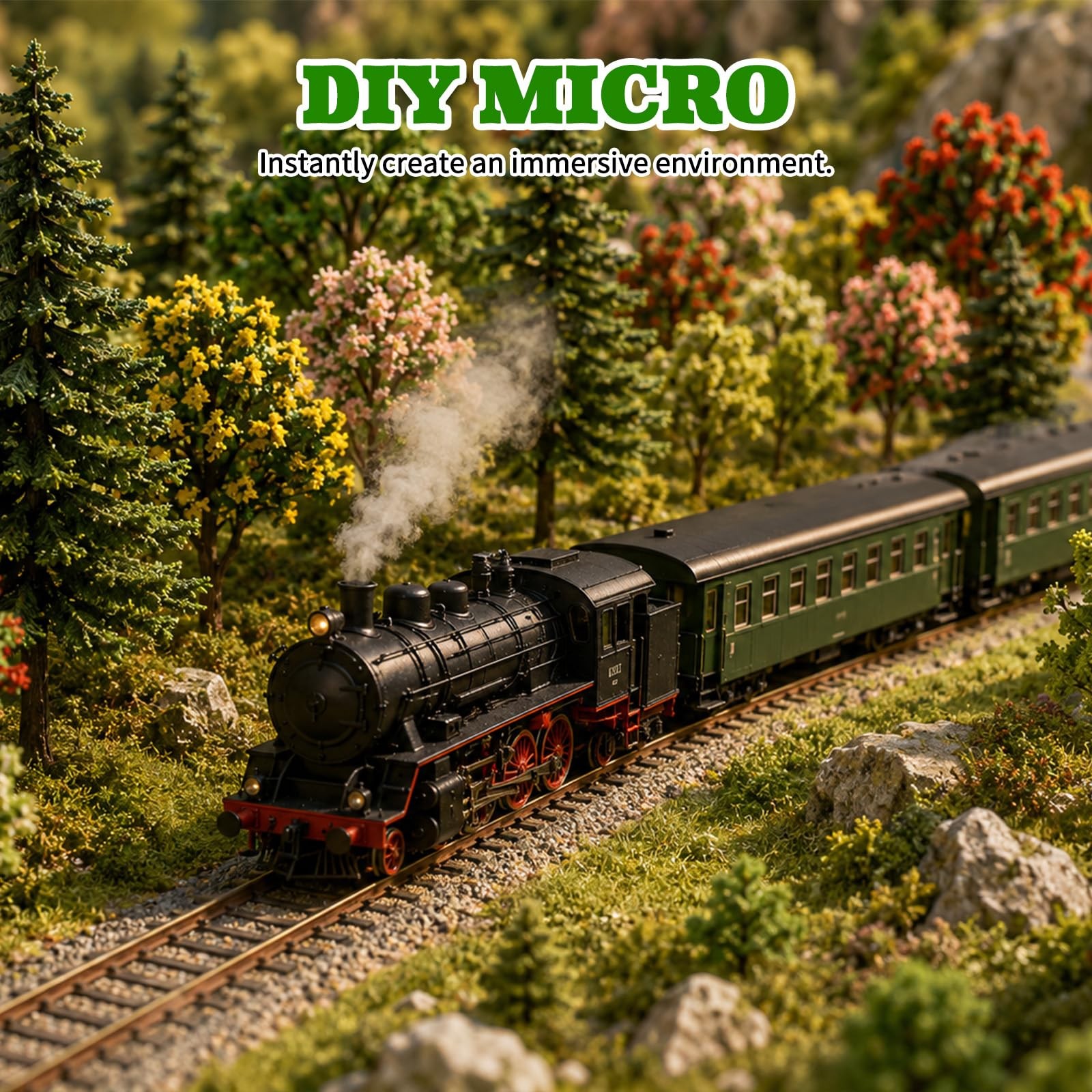 29Pcs Model Trees Mixed Miniature Plants 1.4-2.7Inch Diorama Supplies