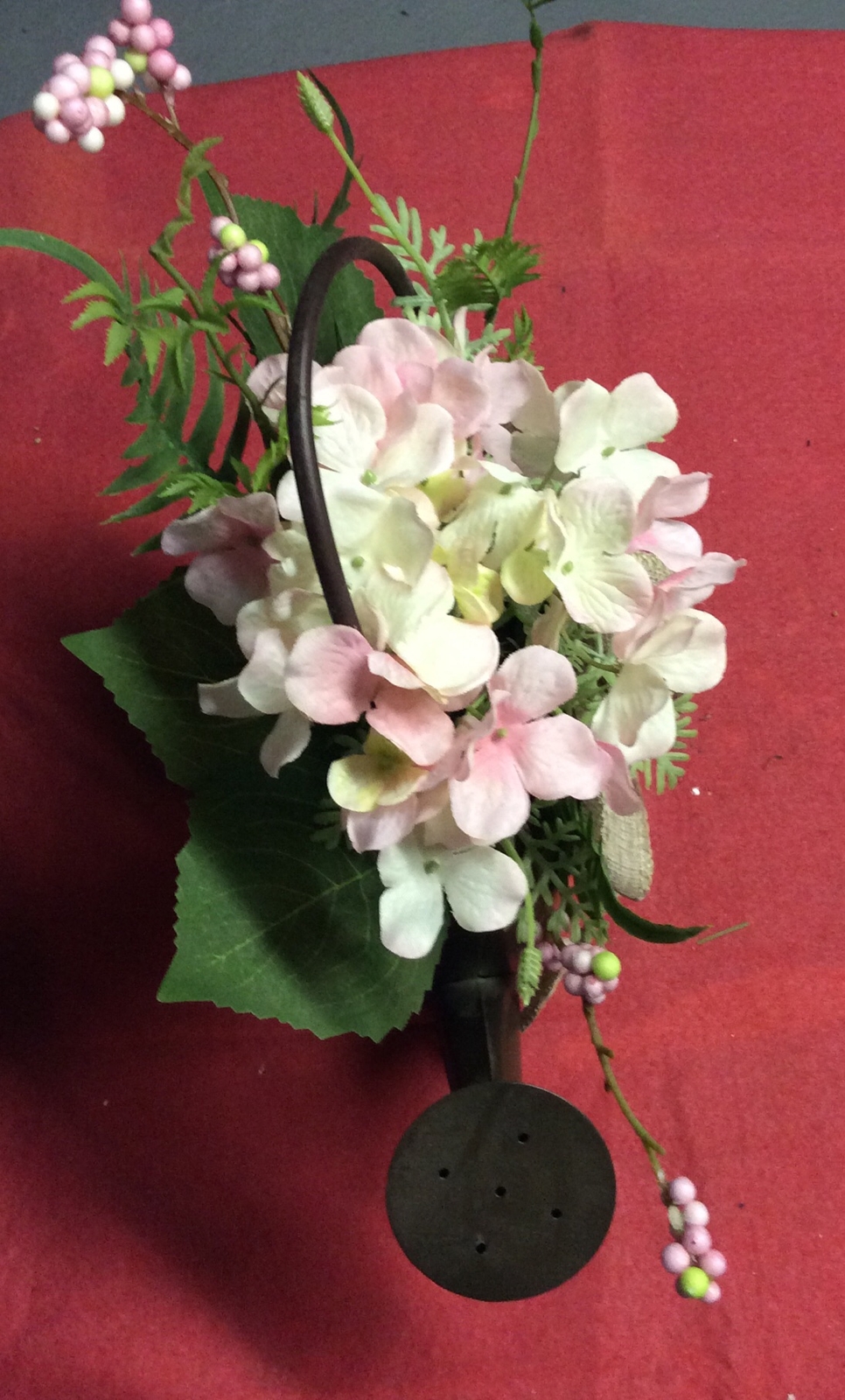 Plastic Flower In Brown Watering Can For Decorations From Kmart Store