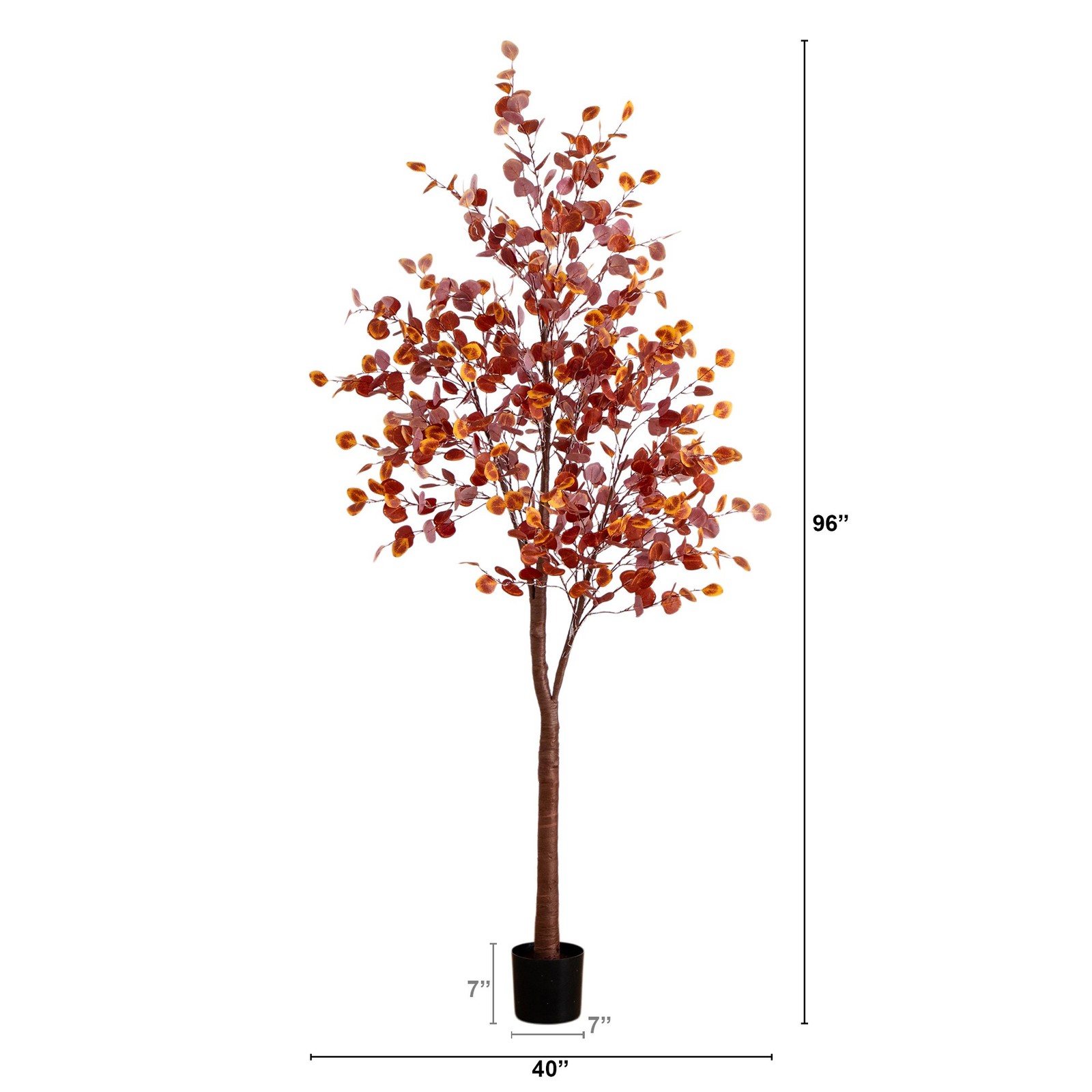Nearly Natural 8ft Pre-Lit Grand Autumn Eucalyptus FallTree w/540 Warm White LED