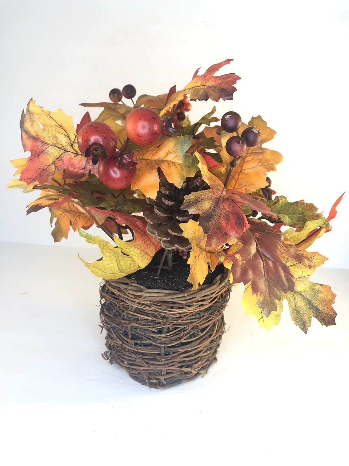 Fall Artificial Flower Leaf Autumn Centerpiece Orange Yellow Arrangement 13×12