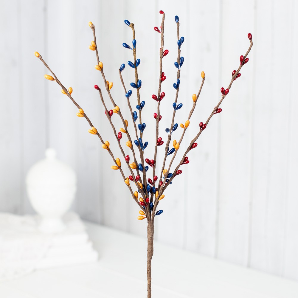 Set of Hand Wrapped Primitive Americana Pipberry Candle Rings