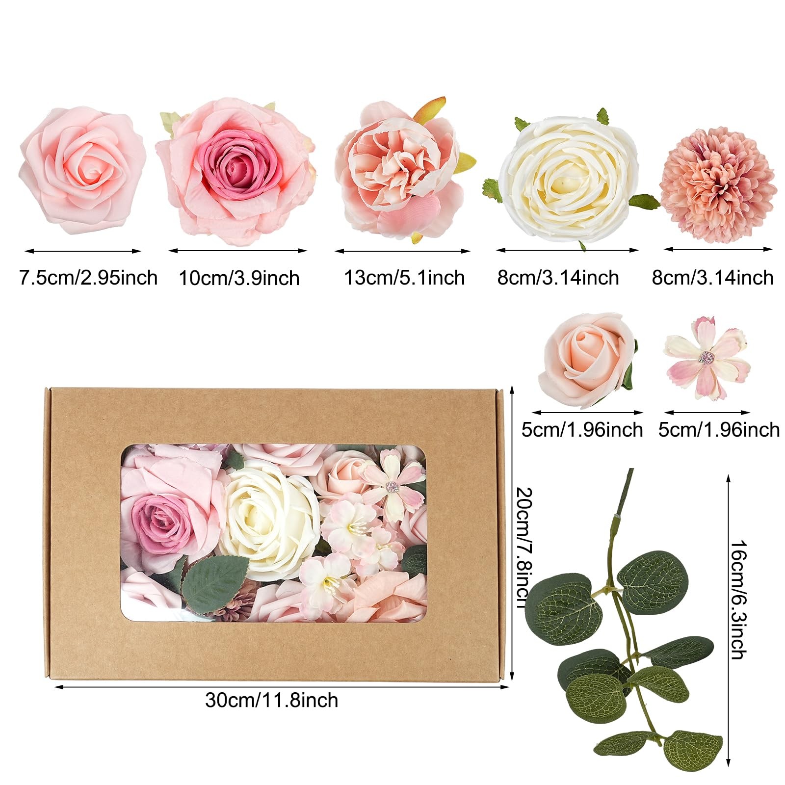 Pink, Blush Artificial Flowers Combo, Fake Roses, DIY Wedding Bouquets, Decor