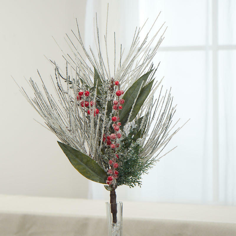 Snowy Long Pine Berry Spray