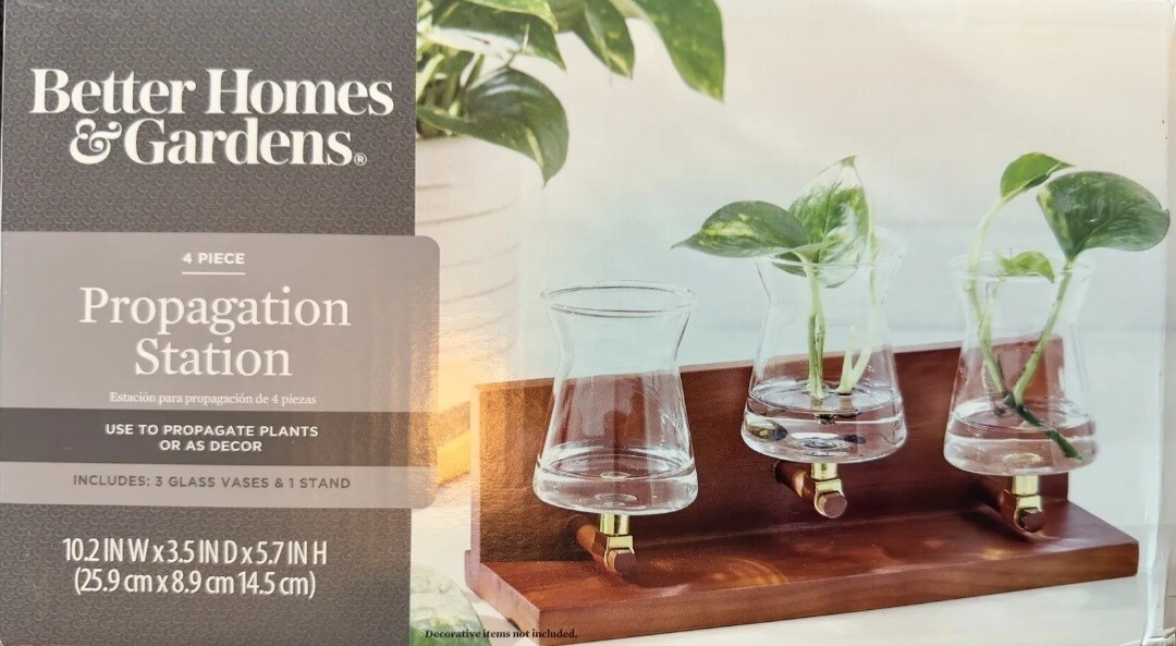 Better Homes and Gardens Decorative 4 Piece Propagation Station For Plants