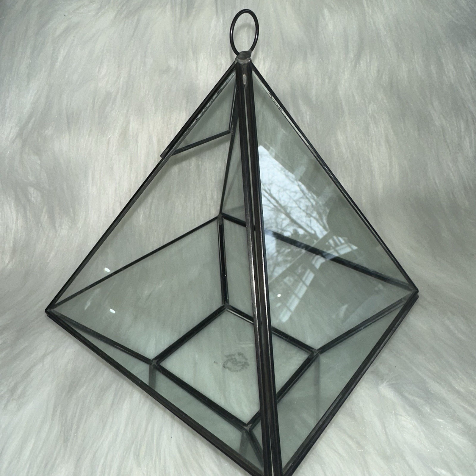 Pyramid Glass Geometric Terrarium Box Hanging/Tabletop Planter Succulents 8in