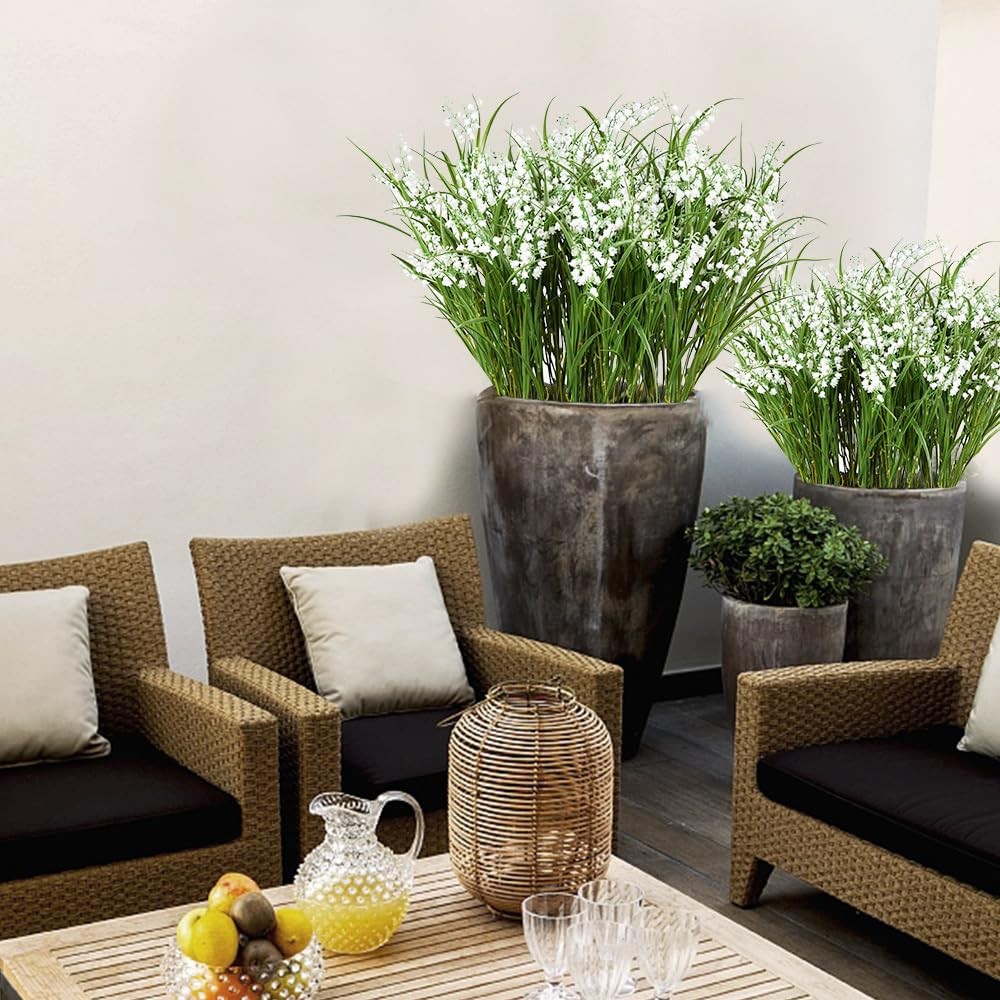 Melorca&Guilla Artificial Plants 6PCS 21.5“ Fake Tall Onion Grass,Faux Grass …